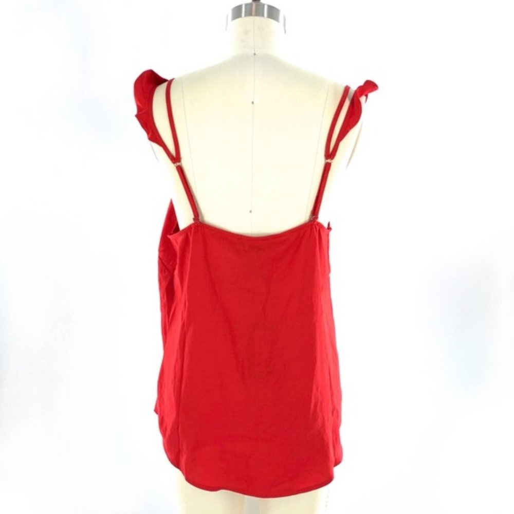 David Lerner Red Ruffle Strap Cami Top - Picture 5 of 8